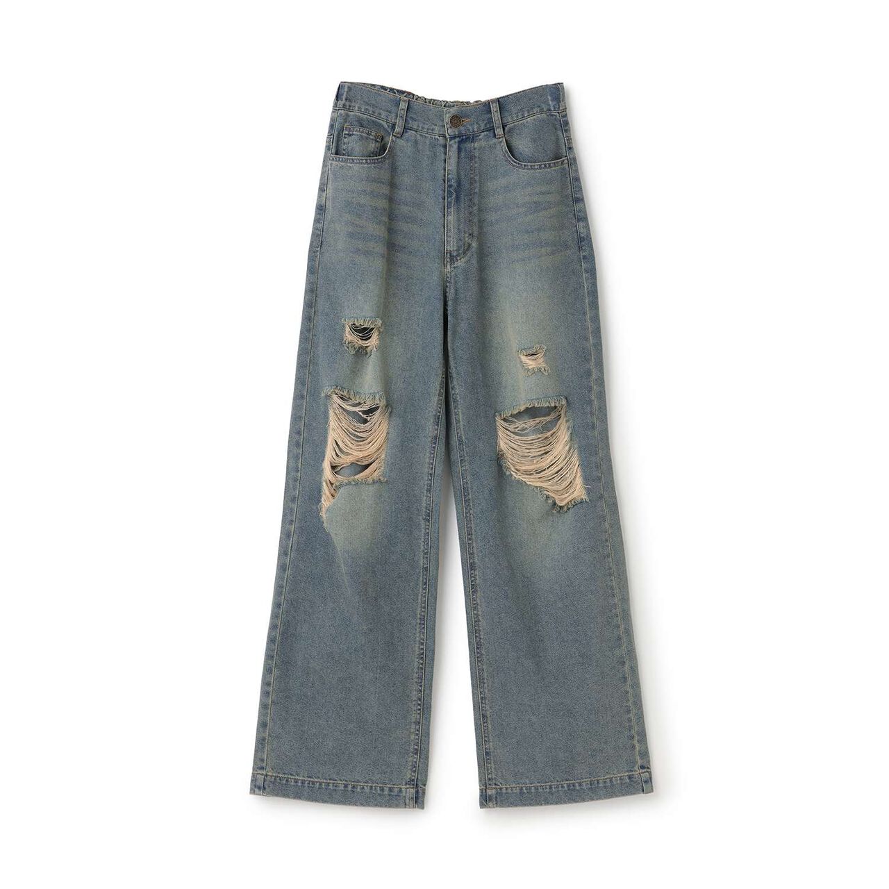 [LTXC/Cool Touch] Distressed Denim Wide Pants,Gray, large image number 19