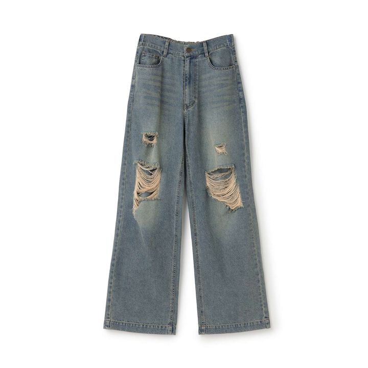 [LTXC/Cool Touch] Distressed Denim Wide Pants,Gray, medium image number 19