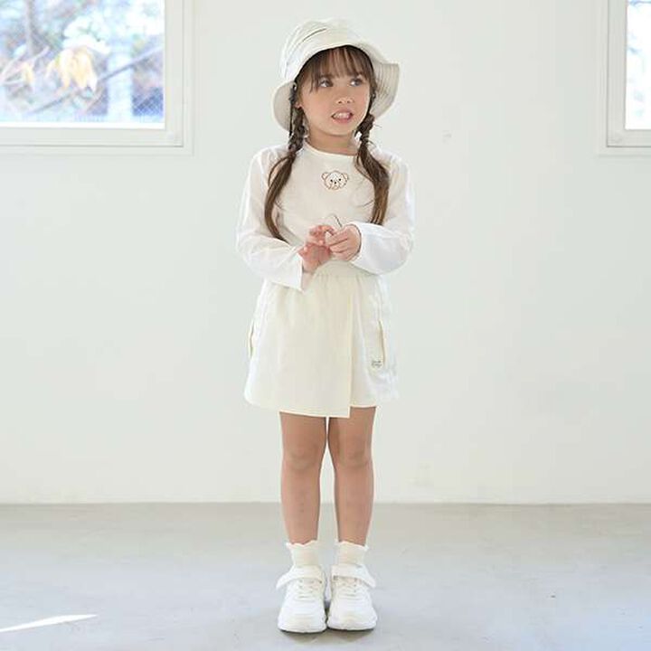 Soft Cotton Assorted Line Stone Motif Puff A-Line T-Shirt,Cream, medium image number 2