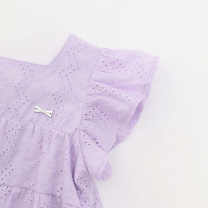 Floral Embroidered Cotton Lace Tunic,Off white, medium image number 17