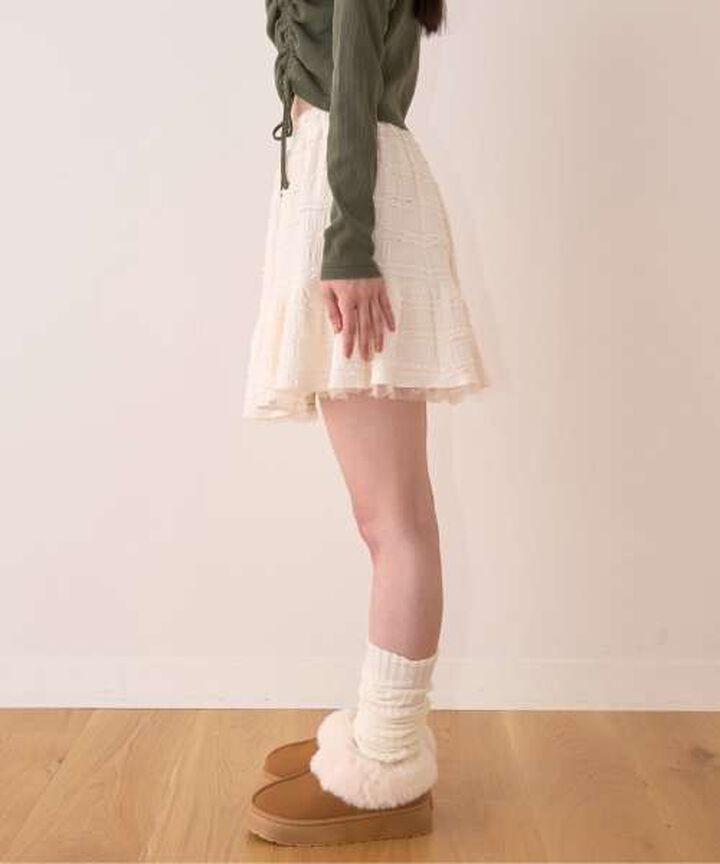 Tiered Mini Skirt,Ivory, medium image number 8