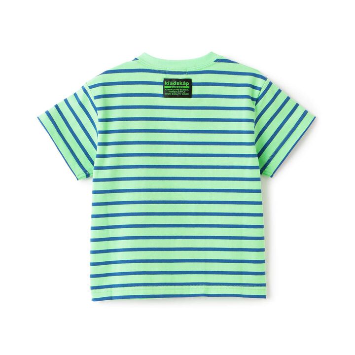 [Popular Item Restocked] [Not Available at Physical Stores] Patch Stripe Pattern Short-Sleeve T-Shirt,Moss green, medium image number 1