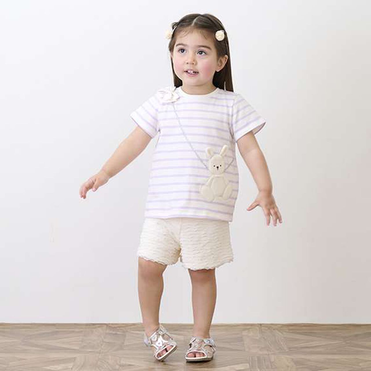 Cut Frill Shorts,Pearl white, large image number 1