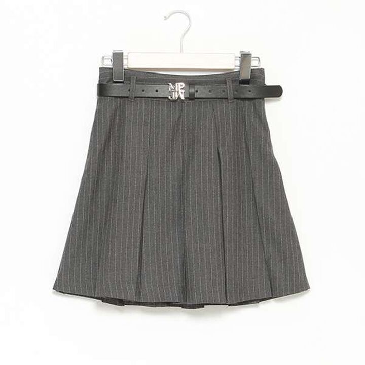 Manish Pleated Skirt with Logo Belt (Includes Spats),Gray, medium image number 7