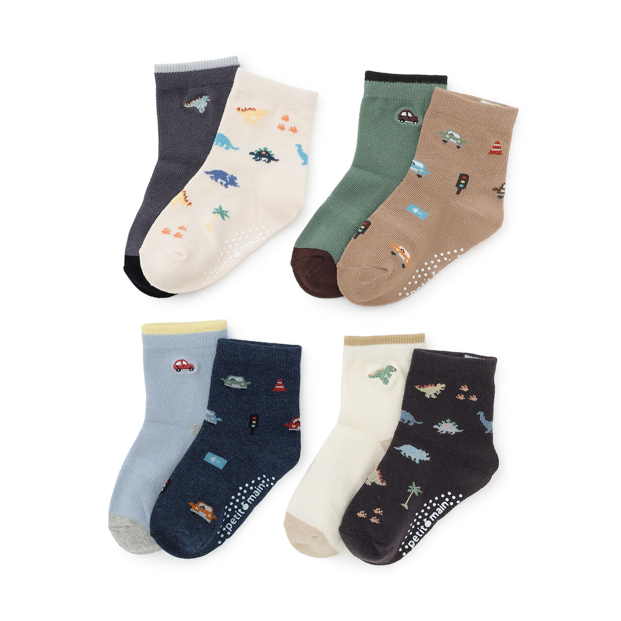 Dinosaur & Car Socks 2-Pack,Charcoal gray, large image number 5