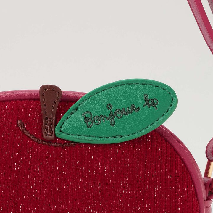 Knit Cord Apple Shoulder Bag,Pink, medium image number 3