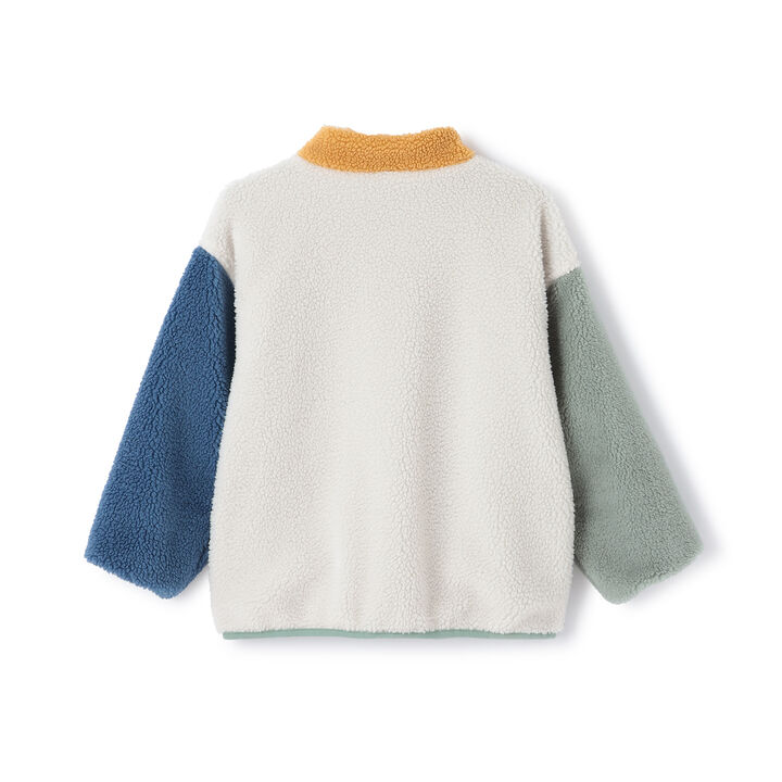 Reversible Color-Blocked Boa Outerwear,Black, medium image number 1