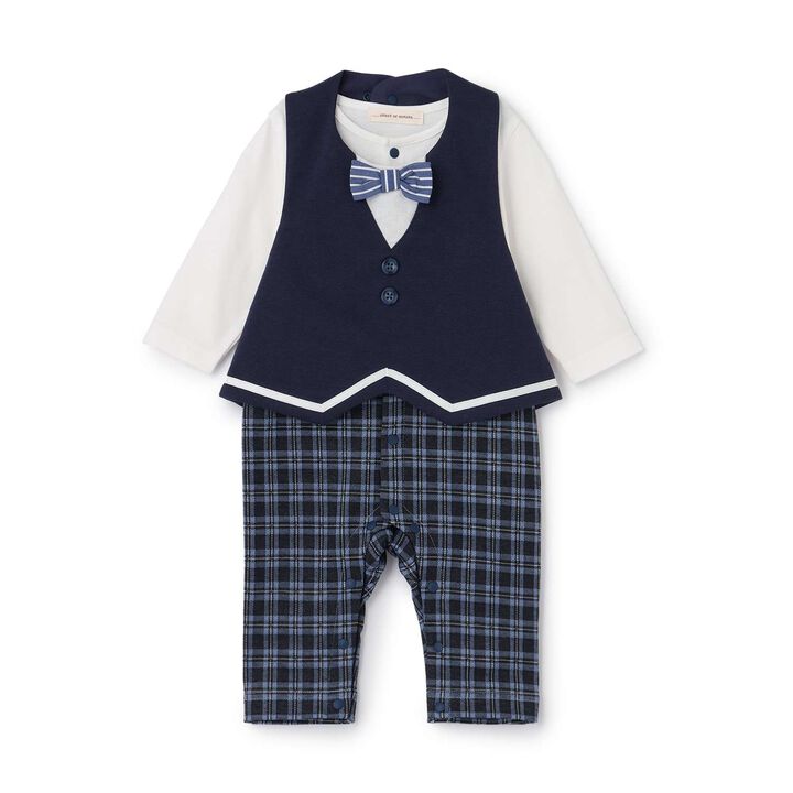 Checkered Coverall with Vest-Style Apron,, medium