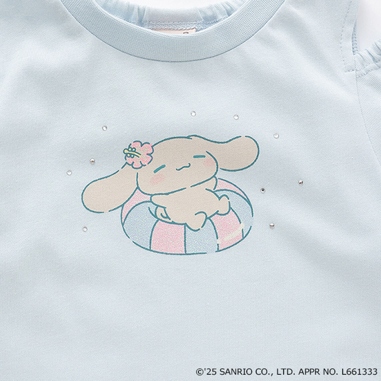 [Sanrio Characters] Cold Shoulder Graphic T-Shirt,Sax blue, large image number 19