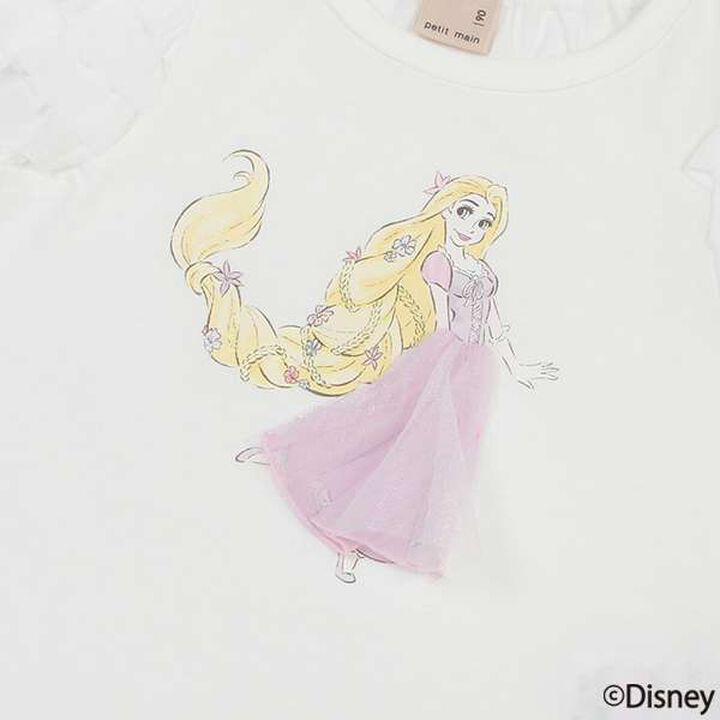 [Disney] Tulle Sleeve Graphic T-Shirt,Light blue, medium image number 3