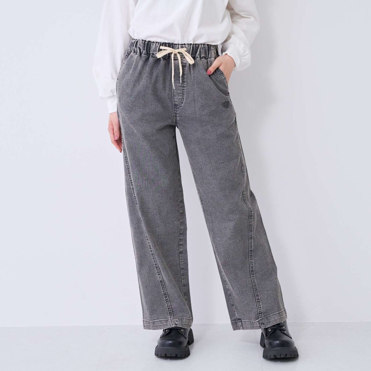 [ME DENIM] Stretch Quick-Dry Easy Pull-On Pants,Gray, large image number 0