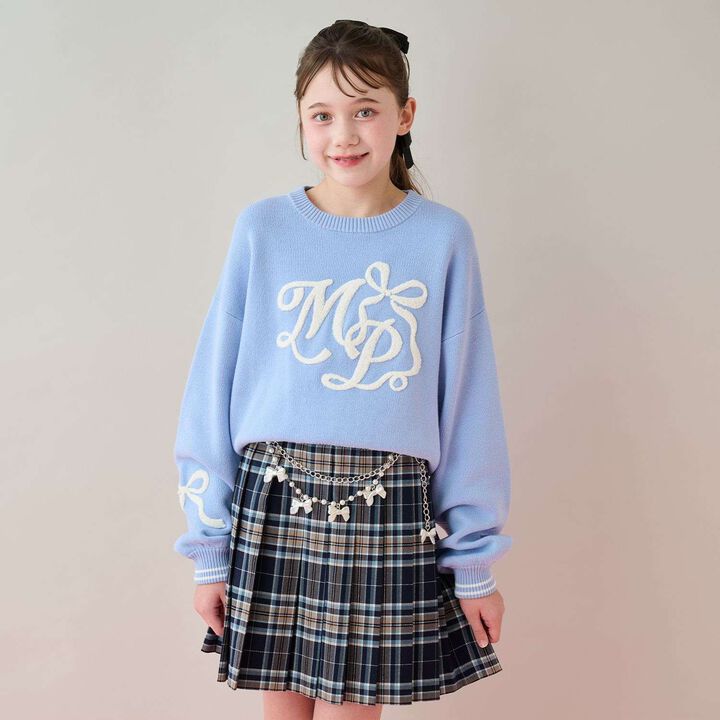 Logo Jacquard Embroidery Knitwear,Light blue, medium image number 11