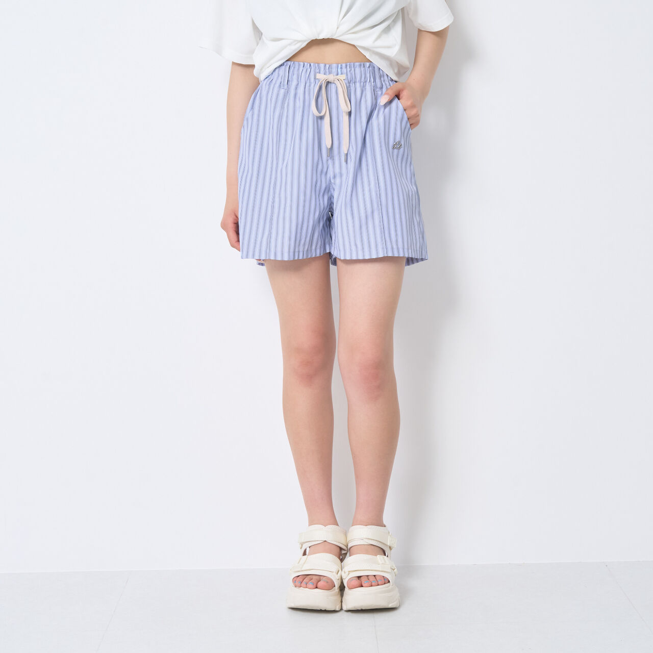 [Set Available] Chill Easy Stripe Shorts,Blue, large image number 4