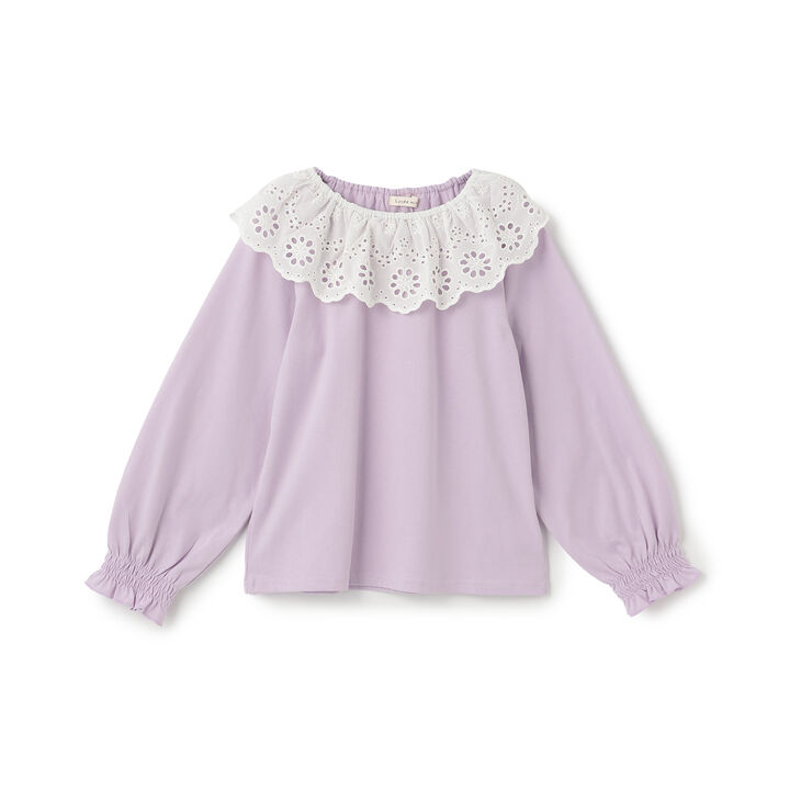 Round Cotton Lace Long-Sleeve T-Shirt,Black, medium image number 14
