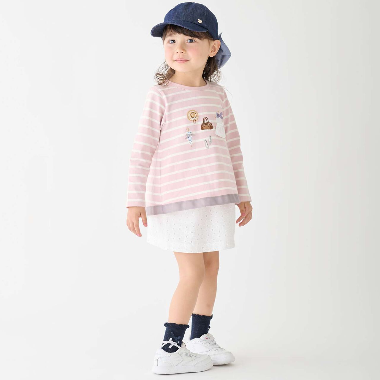 Clothing Motif Long-Sleeve T-Shirt,Navy, large image number 2