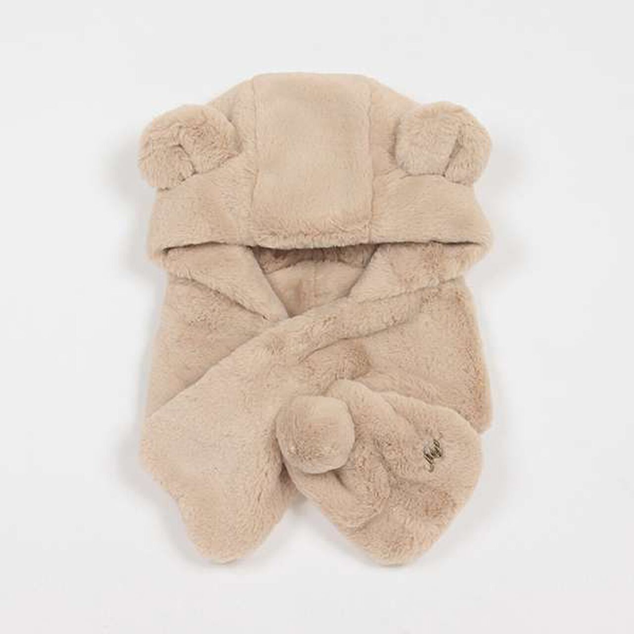 Bear Ear Hooded Scarf,Light beige, large image number 9