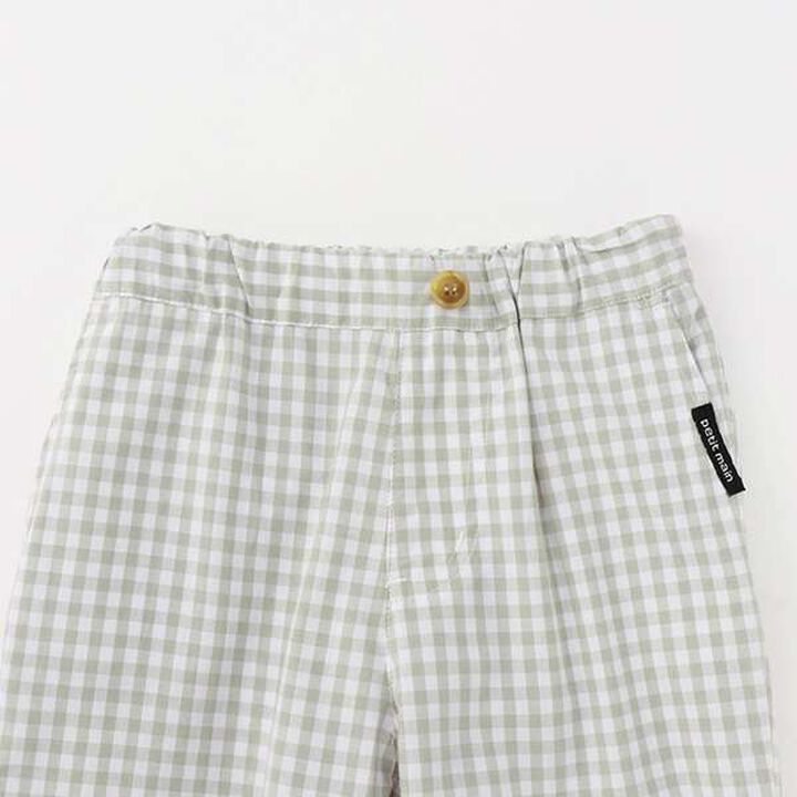 [Link] Check Half Pants,Ivory, medium image number 2