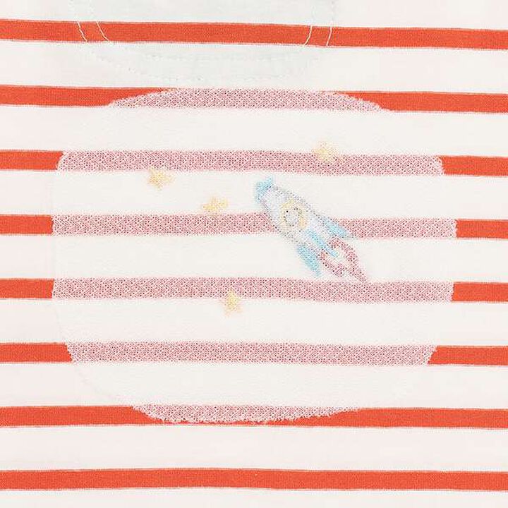 Alien Stripe Short Sleeve T-Shirt from Pocket,Off white, medium image number 13