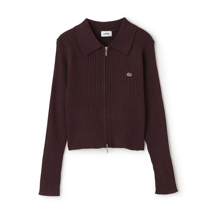 [LTXC] Rib WZIP Cardigan,Brown, medium image number 9