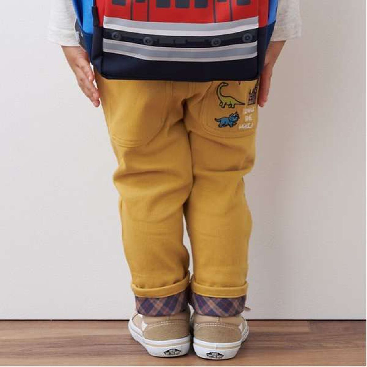 Dinosaur Cuffed Long Straight Pants,Light khaki, large image number 6