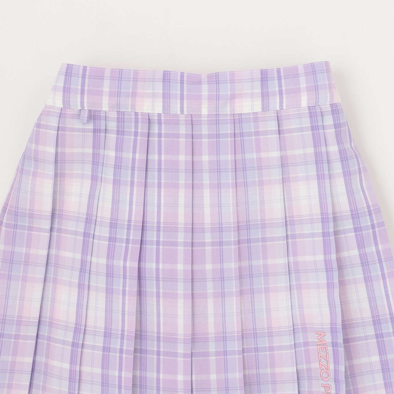 Charm-Embellished Check Pleated Skirt-Pants,Lavender, large image number 2