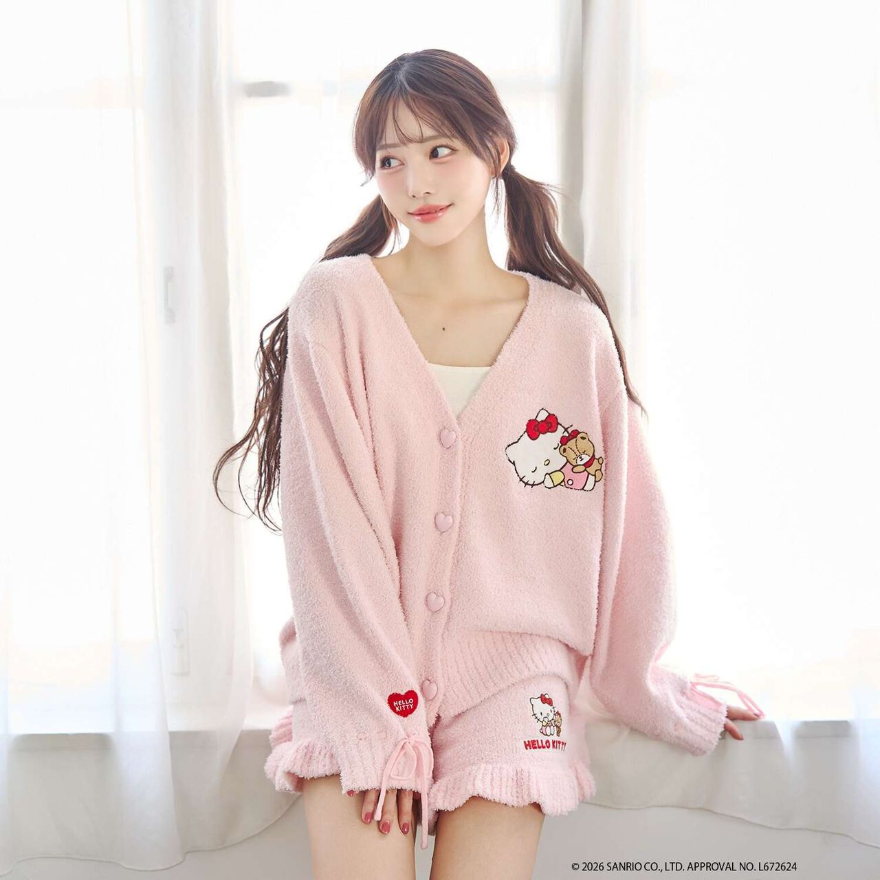 [Sanrio Characters/Hello Kitty] Marshmallow Knit Cardigan,Light blue, large image number 1