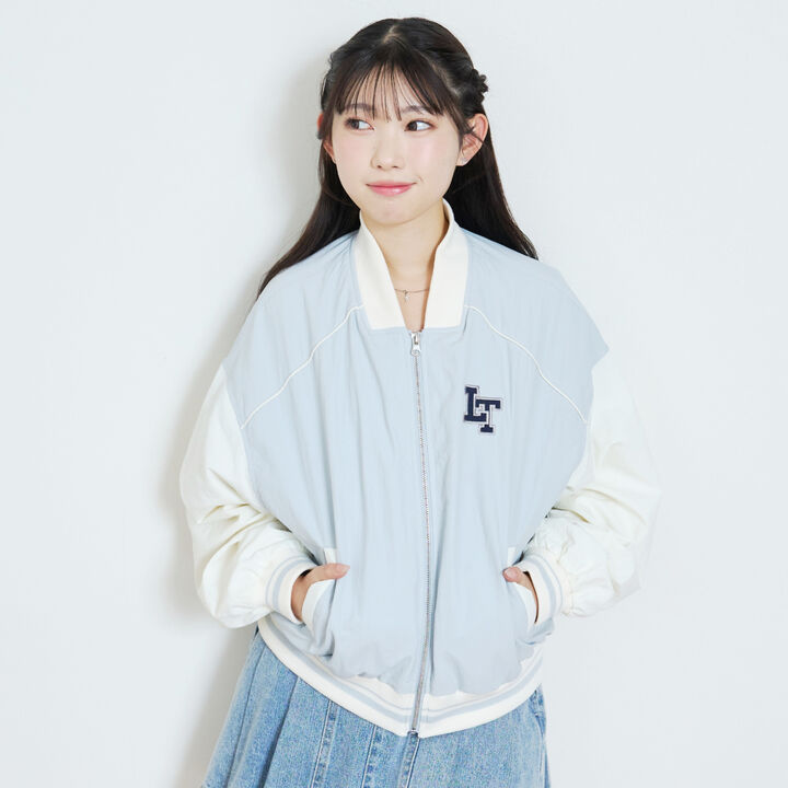 LTXC Water-Repellent Padded Varsity Jacket,Gray, medium image number 5