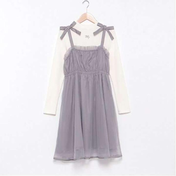 Tulle Camisole One-Piece Dress & Inner Wear Set,Black, medium image number 6