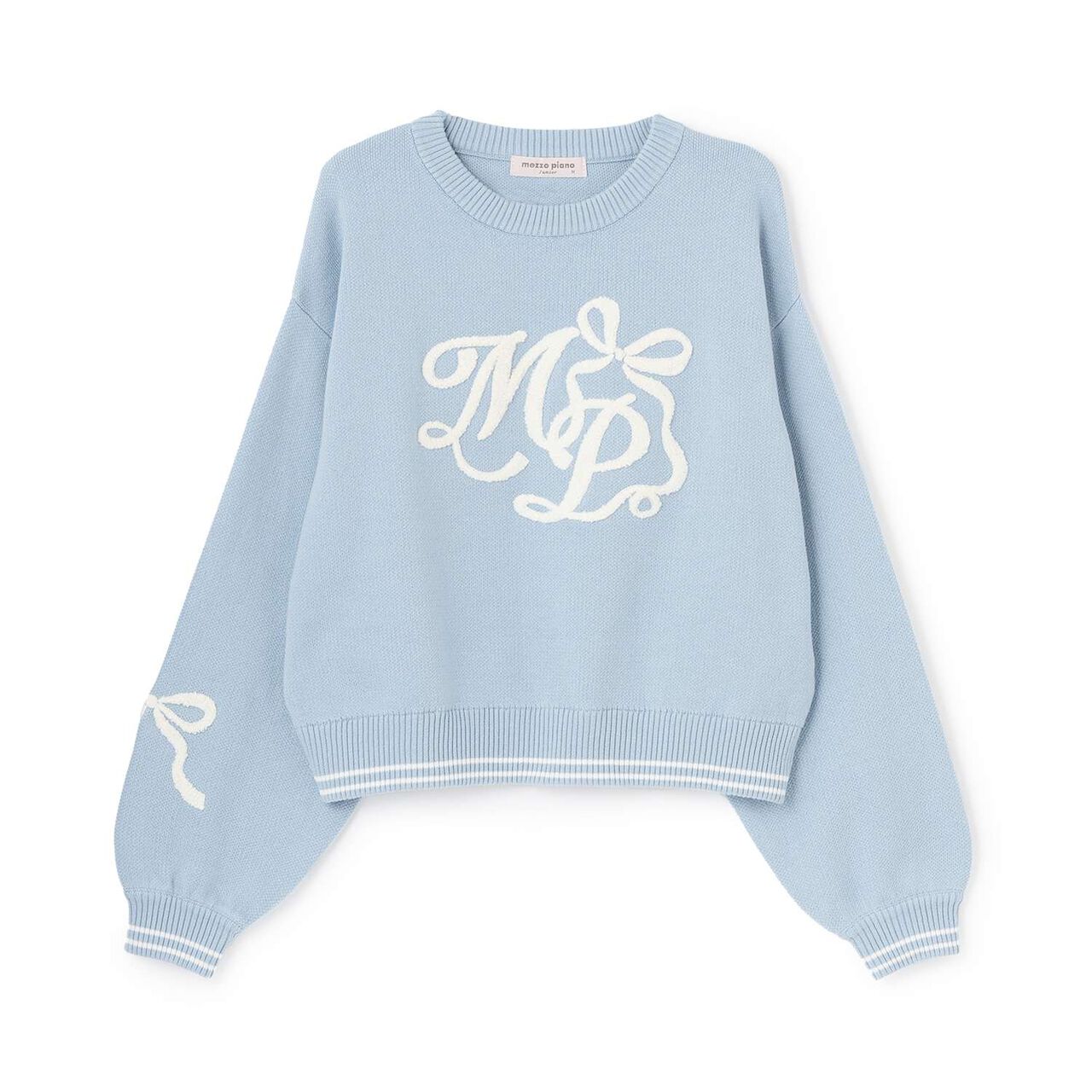 Logo Jacquard Embroidery Knitwear,Light blue, large image number 8