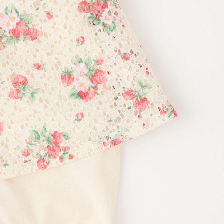 Wild Strawberry Lace Apron 2 WAY All-in-One [Organic] [Made in Japan],Pearl white, medium image number 7