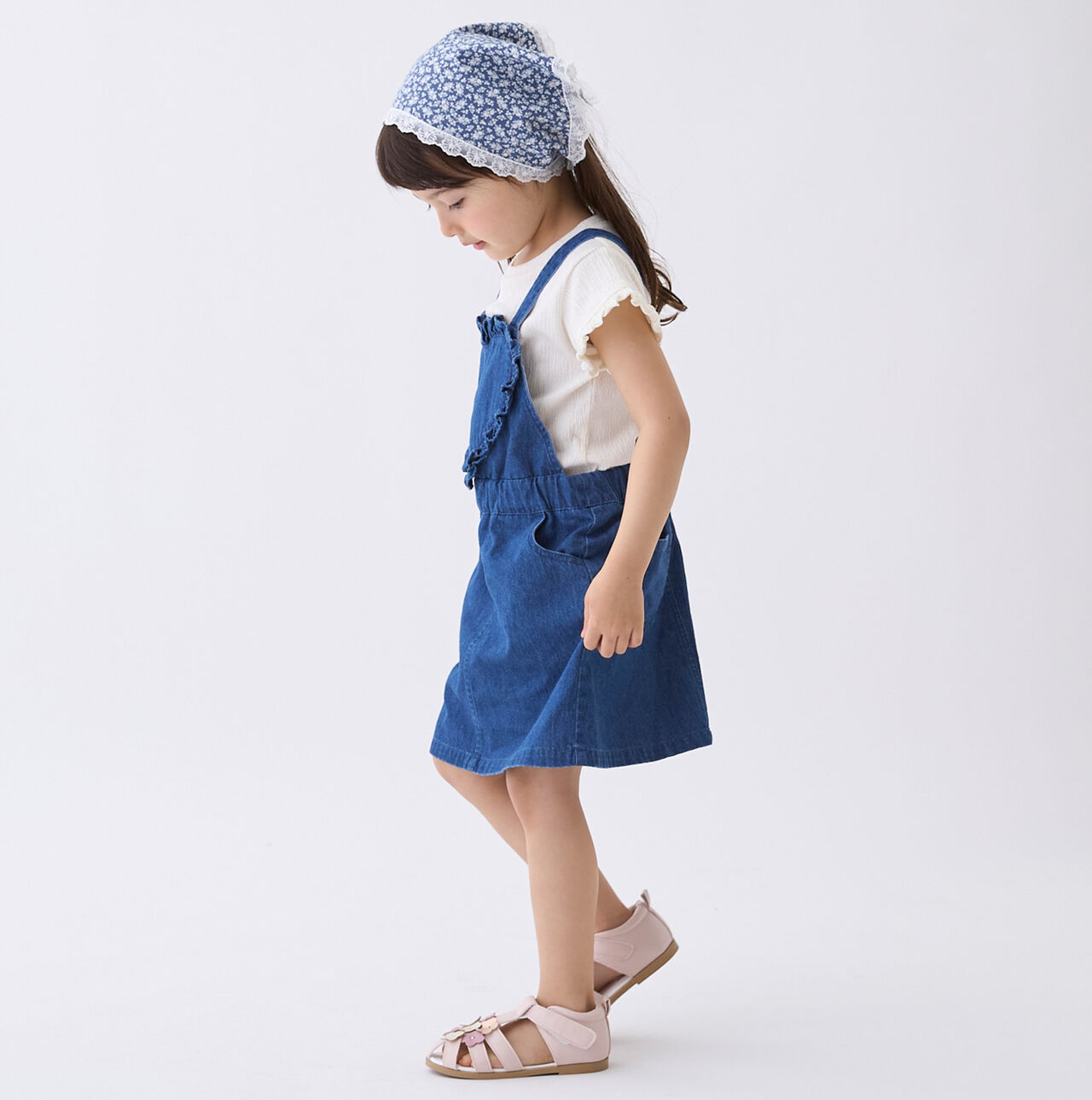 Heart Overall Skirt,Turquoise, large image number 1