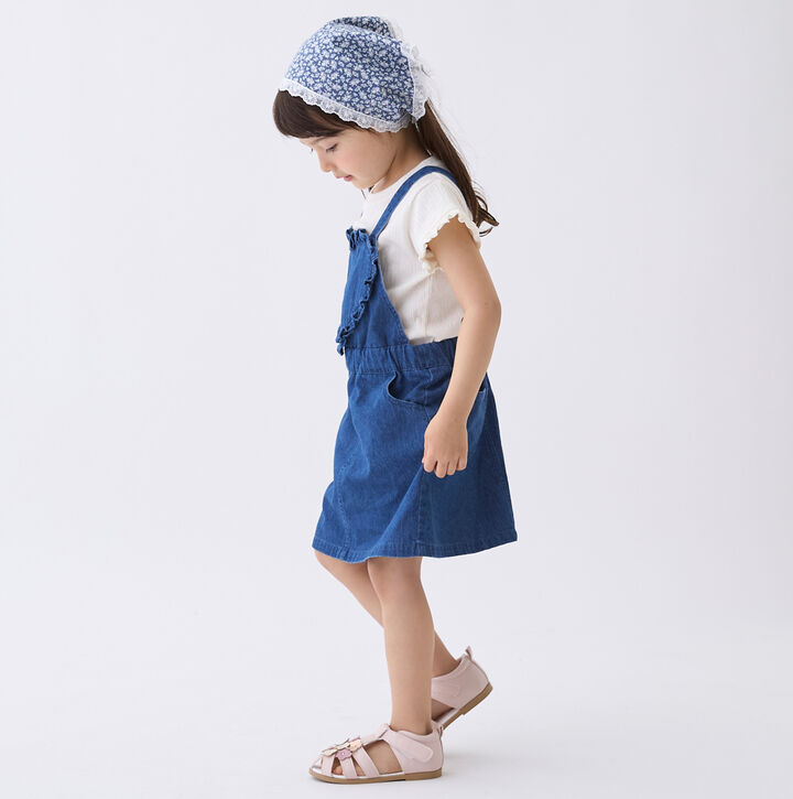Heart Overall Skirt,Turquoise, medium image number 1