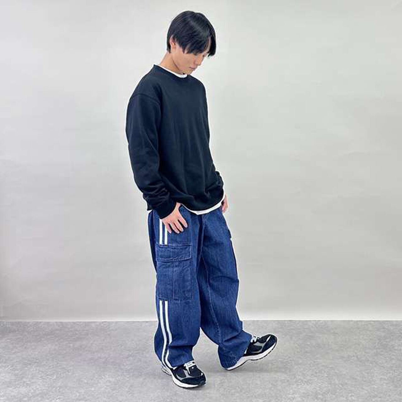 [GLSW.] Denim Line Cargo Pants,Deep blue, large image number 14