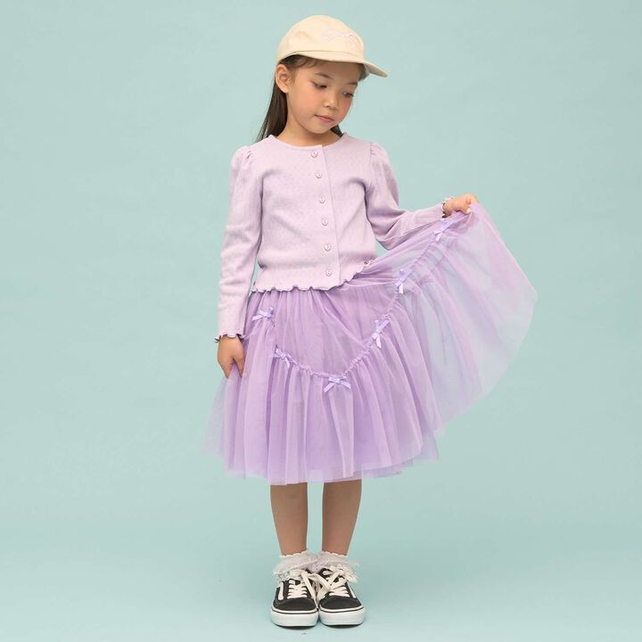 [UV Processing] Patterned Mesh Cardigan,Blue gray, medium image number 30