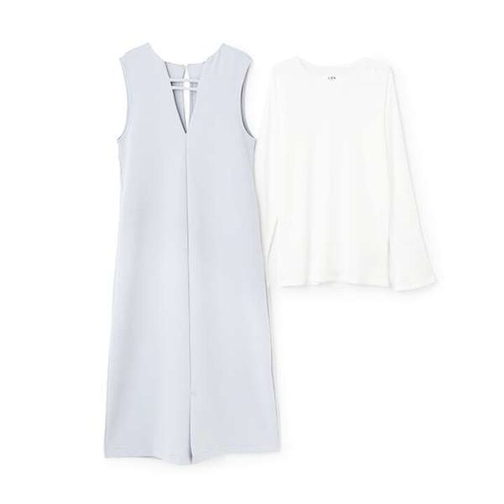 [Link/Anti-Stain] 2-Way Jumper Skirt Set,Navy, medium image number 13