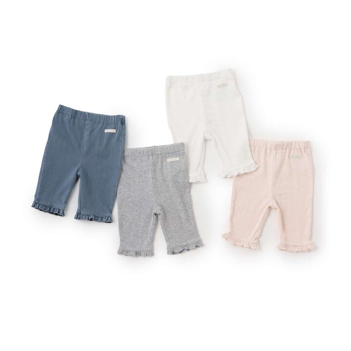 [Cool Touch] 3/4 Length Hem Frill Leggings,Sax blue, medium image number 5