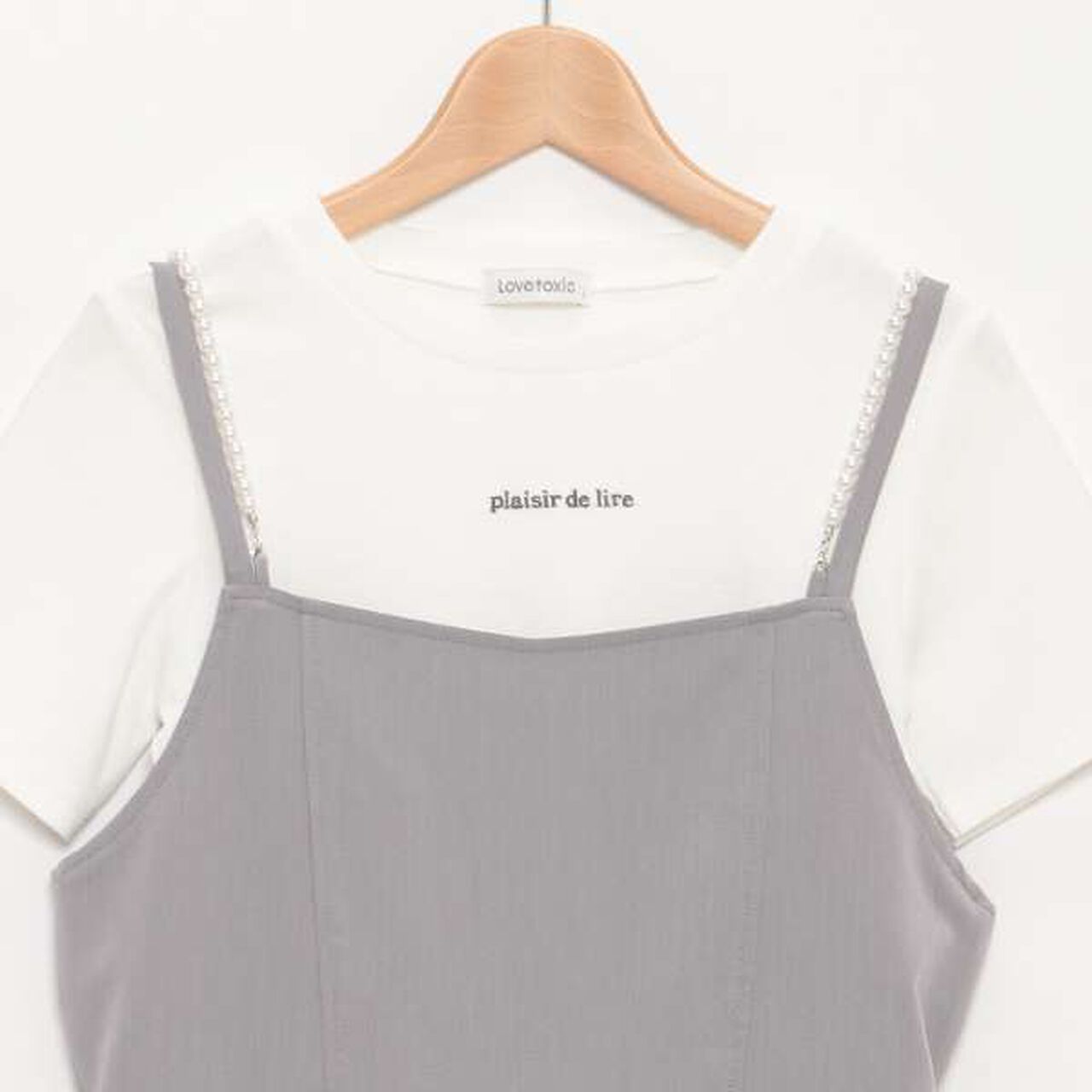 Inner Lining Included Pearl Code Jumpskirt,Gray, large image number 13