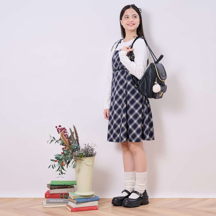 Checkered Camisole Dress Inner Set,, medium