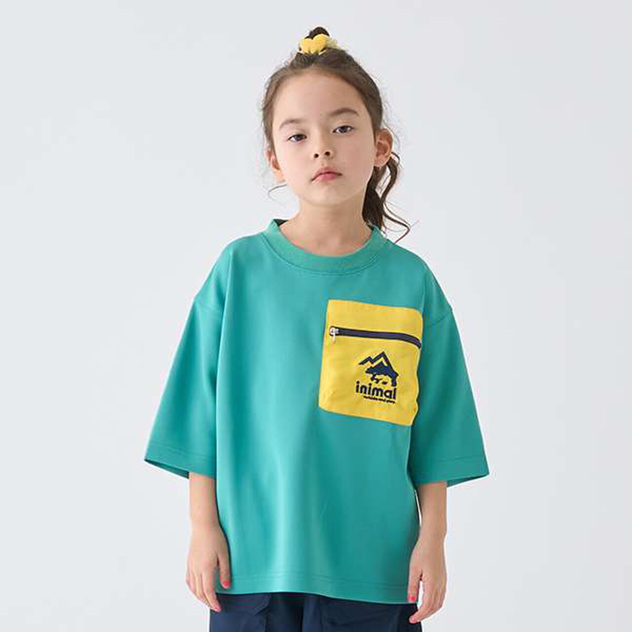 Water-Repellent Ponte Color-Blocked Pocket Big T-Shirt,White, large image number 20