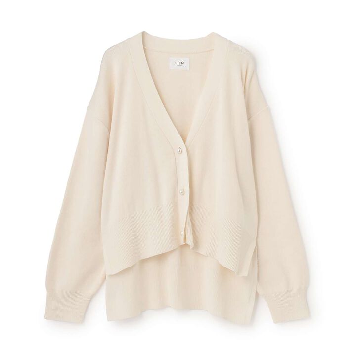 [Link] Pearl Button Knit Cardigan,Black, medium image number 6