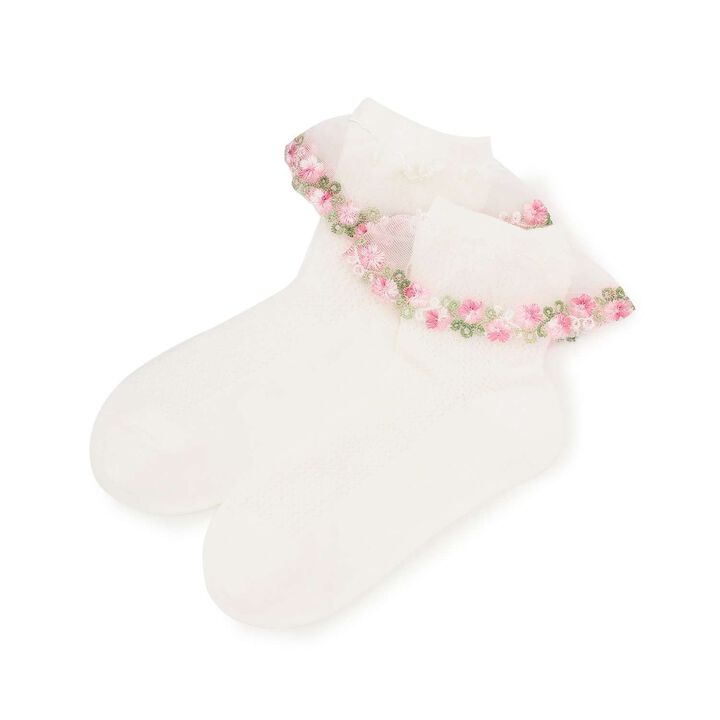 Flower Tulle Socks,Yellow, medium image number 5