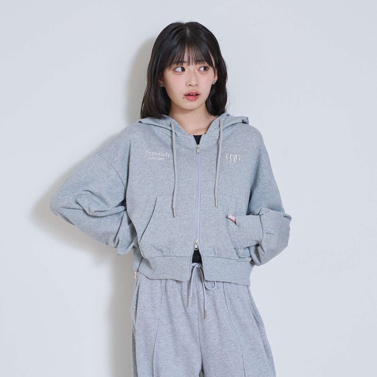 [LTXC] Fur-Trimmed Zip Hoodie,Khaki, large image number 9