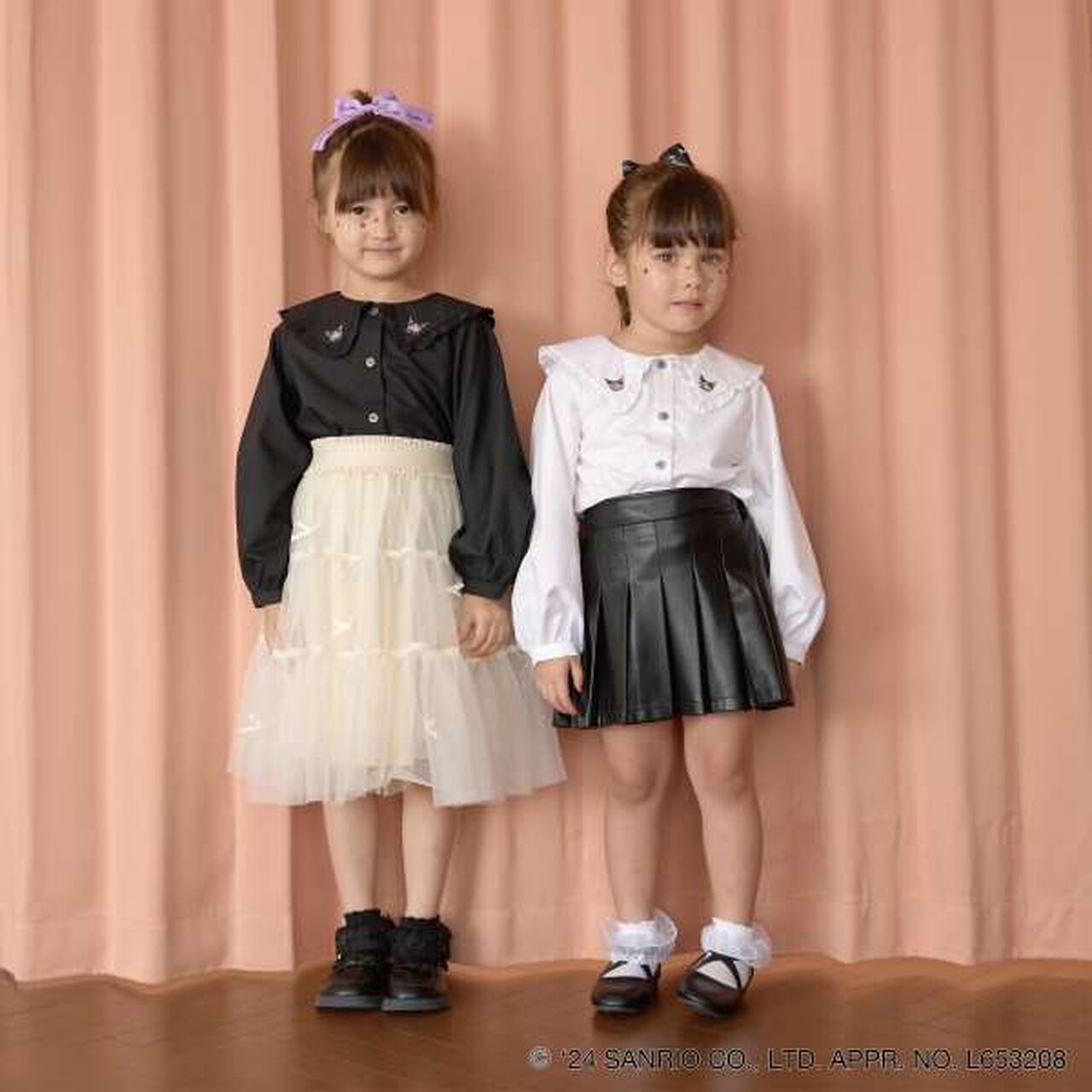 Sanrio Kuromi Frill Collar Blouse & Ribbon Hair Tie Set,Black, large image number 11