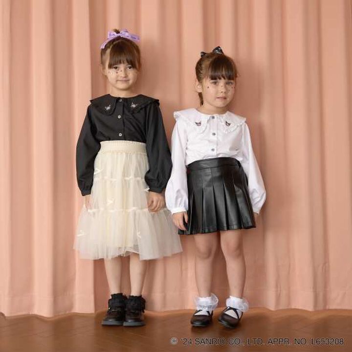 Sanrio Kuromi Frill Collar Blouse & Ribbon Hair Tie Set,Black, medium image number 11