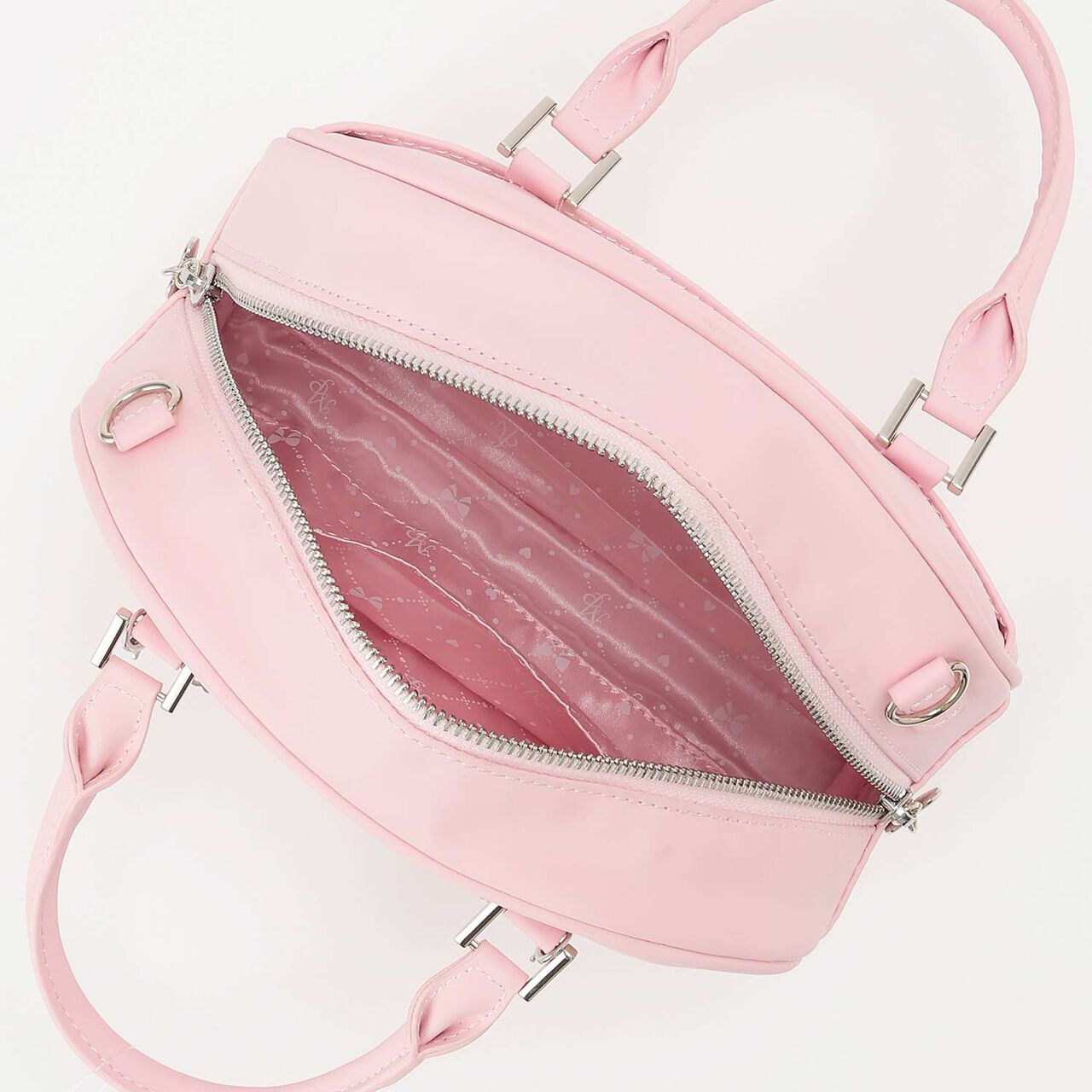 Rhinestone Logo 2 Way Shoulder Bag,White, large image number 6