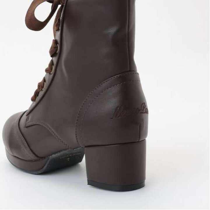 Satin Ribbon Lace-Up Short Boots,Light beige, medium image number 18