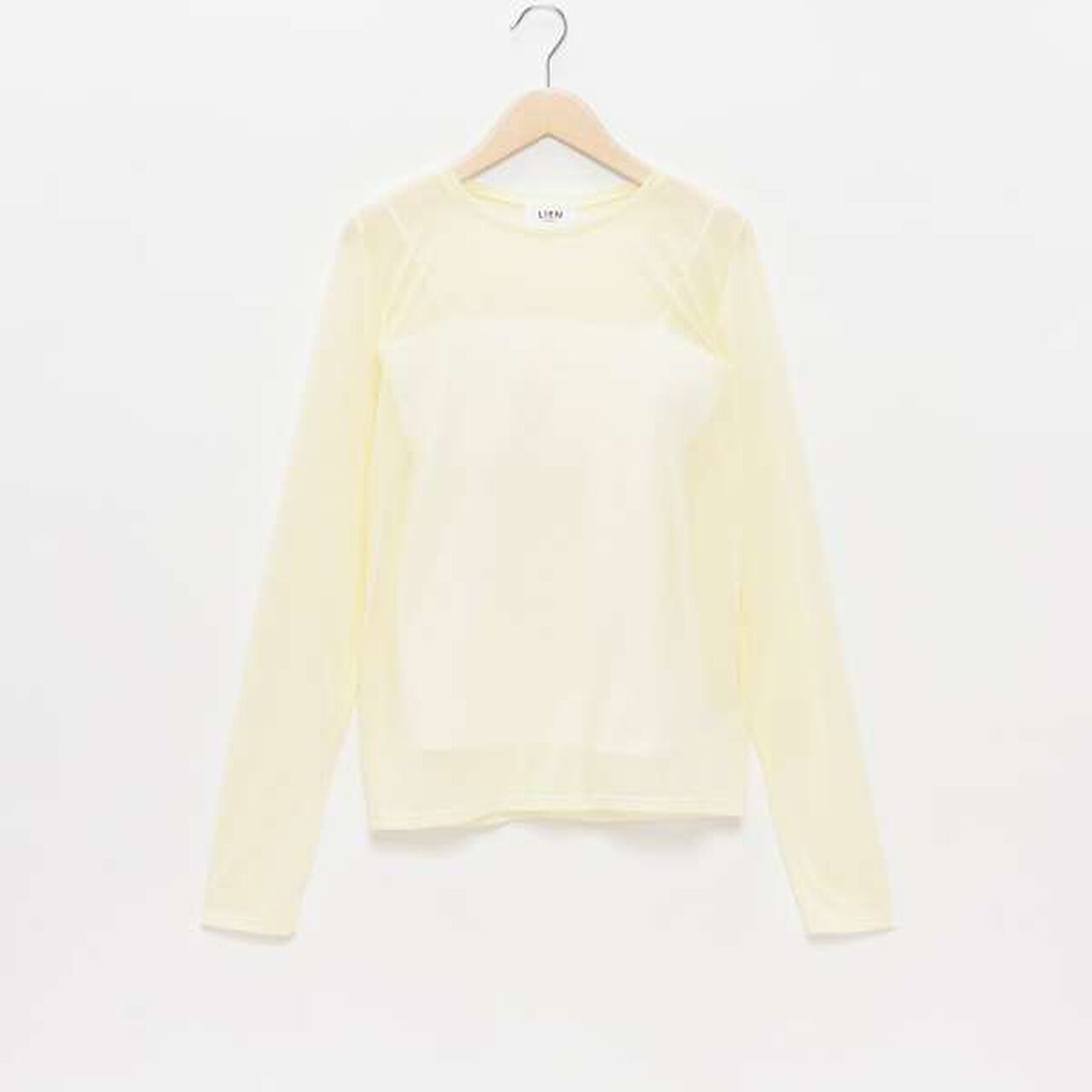 [LADIES] Sheer T-Shirt with Bra Top,Light beige, large image number 1
