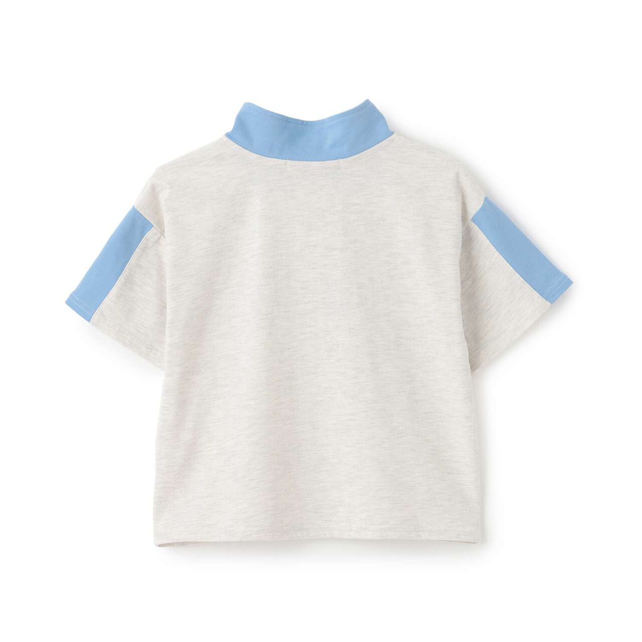 Half-Zip Loose Short Sleeve T-Shirt,Smoke white, large image number 15