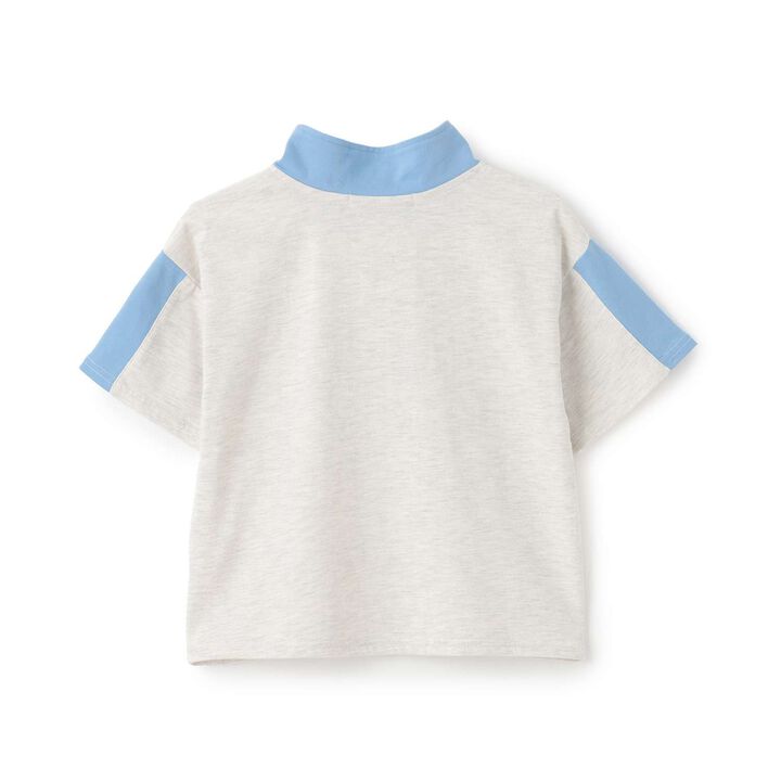 Half-Zip Loose Short Sleeve T-Shirt,Smoke white, medium image number 15