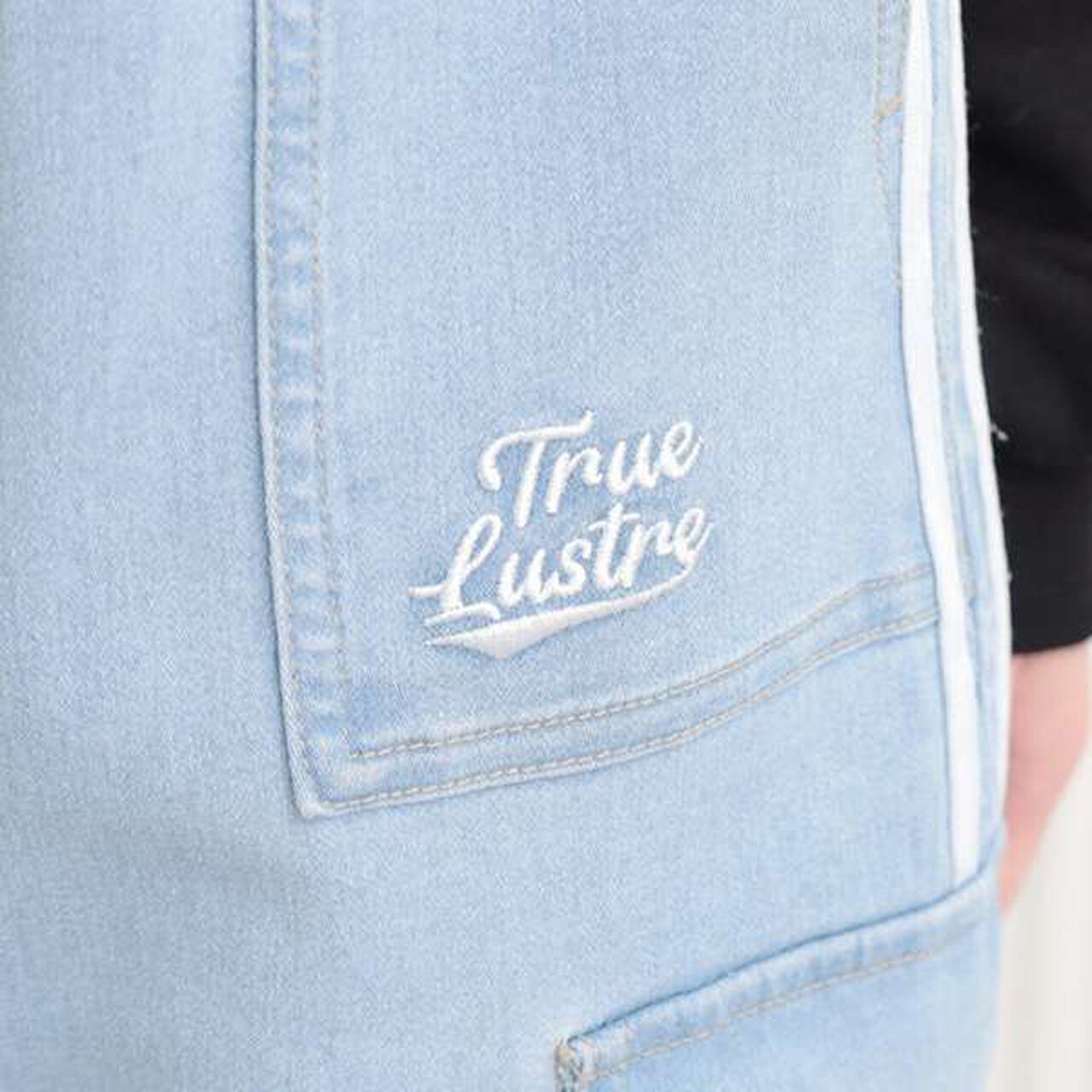 Line Denim Cargo Pants,Light blue, large image number 15